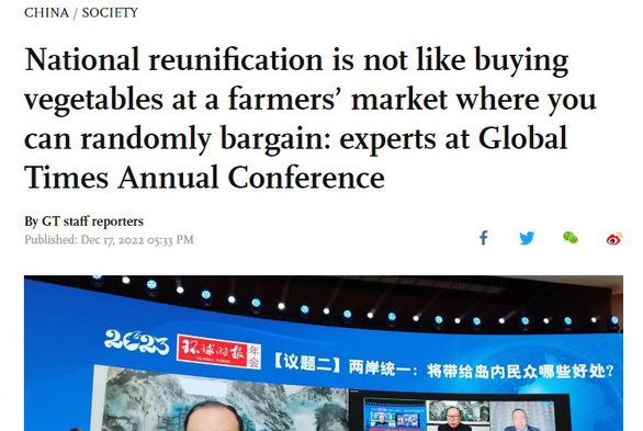 Chuyên gia Trung Quốc: Thống nhất Đài Loan đâu phải ra chợ mua rau mà được phép mặc cả - Ảnh 1.