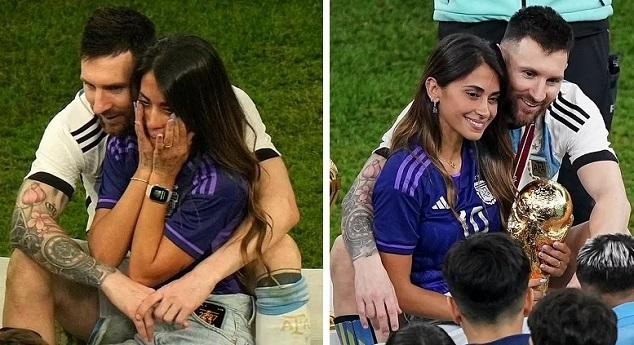 Khoảnh khắc Messi hôn vợ ăn mừng Argentina vô địch khiến người hâm mộ tan chảy - Ảnh 5.
