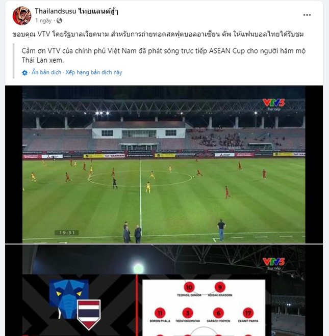 Người hâm mộ Thái Lan cảm ơn Việt Nam vì có thể xem ‘lậu’ AFF Cup 2022 - Ảnh 1. Người hâm mộ Thái Lan cảm ơn Việt Nam vì có thể xem ‘lậu’ AFF Cup 2022 - Ảnh 1.