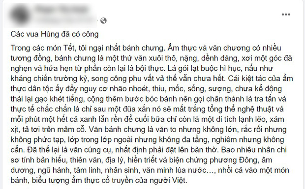 Một nhà văn gây phẫn nộ khi chê bánh chưng “là thứ văn xuôi thô kệch, ăn đến bội thực” - Ảnh 3.