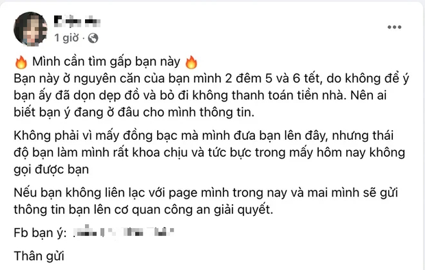  Vị khách LẦY nhất mùa du lịch Tết 2022: Ở 2 đêm trên Đà Lạt rồi trốn, chủ villa đăng luôn căn cước lên mạng tìm cho bằng được! - Ảnh 1.