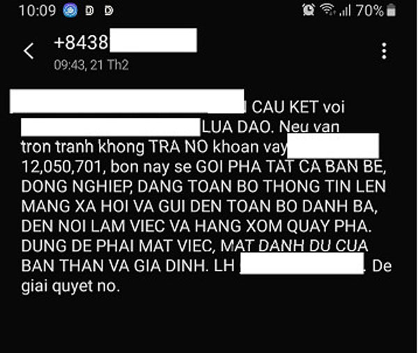 Người dân cần làm gì khi nhận được tin nhắn, cuộc gọi quấy rối đòi nợ? - Ảnh 2.