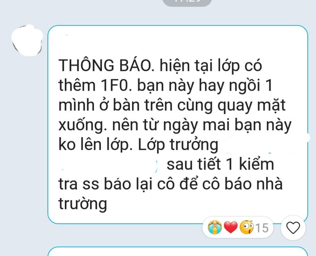 Giáo viên thông báo lớp học có 1 thành viên F0, biết được danh tính của người này mà ai cũng khen: Cô tâm lý quá! - Ảnh 1.