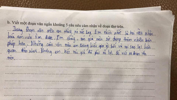 Học sinh viết 5 câu Văn, nhà phê bình Văn học xem xong cũng phải khóc thét, tác giả chắc giận tím người - Ảnh 1.