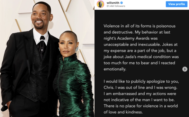 HOT: Will Smith chính thức xin lỗi Chris Rock vì cái tát bẽ bàng tại Oscar, Viện Hàn Lâm vào cuộc điều tra vụ việc - Ảnh 2.