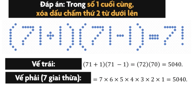 Bài toán cấp 1: Tạo thành kết quả 71 đúng - Đáp án cực đơn giản nhưng 99% đều bó tay - Ảnh 2.