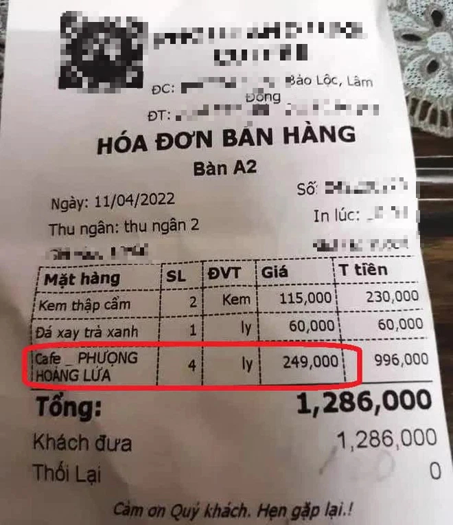 Xôn xao ly cà phê có giá 249.000 đồng, chủ quán khẳng định “không có ly thứ 2” - Ảnh 1.