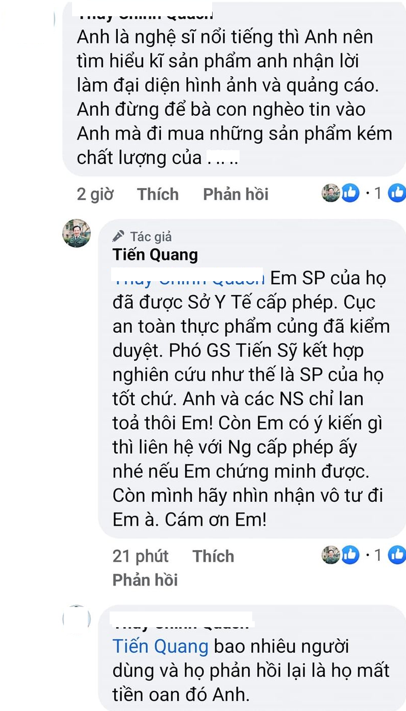 Bị khán giả nhắc vụ quảng cáo, Quang Tèo: Em ý kiến gì thì liên hệ người cấp phép ấy nhé - Ảnh 1.