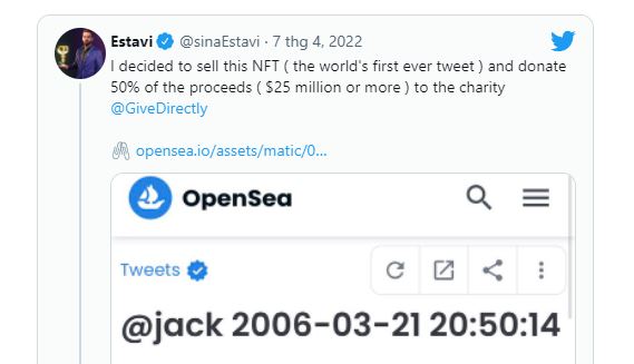 NFT trị giá 2,9 triệu USD của ông chủ Twitter giờ chỉ được định giá 280 USD - Ảnh 1.