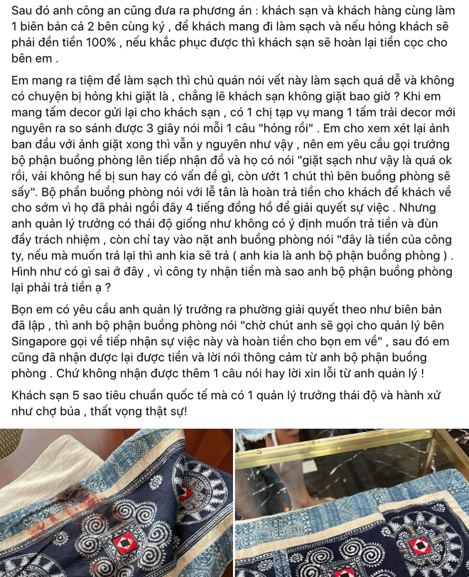  Xôn xao chuyện khách sạn 5 sao làm khó khách chỉ vì trót làm bẩn 1 tấm trải giường, lại còn chào bằng thái độ hi vọng không gặp lại - Ảnh 2.