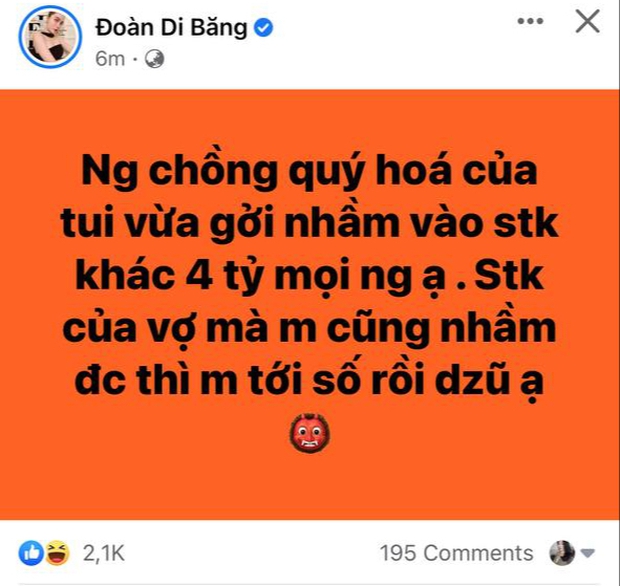 If she mistakenly transferred 4 billion to a stranger's account, what should her husband Doan Di Bang do?  - Photo 2.