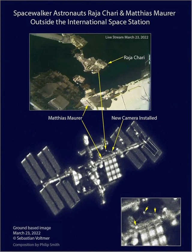 Từ mặt đất, chụp được cảnh 2 phi hành gia ISS đang đi bộ ngoài không gian - Ảnh 1.