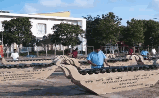 CLIP: Chiêm ngưỡng bộ đàn đá tại quảng trường lập kỷ lục Việt Nam