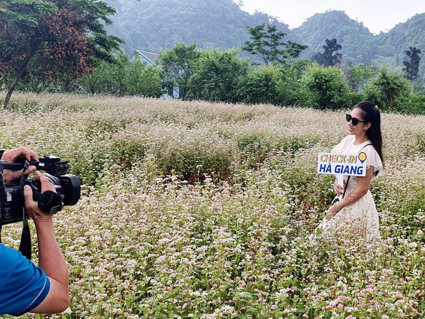 Ngỡ ngàng ngắm hoa tam giác mạch trái mùa ở Hà Giang khiến nhiều du khách không khỏi ngạc nhiên và thích thú - Ảnh 3.