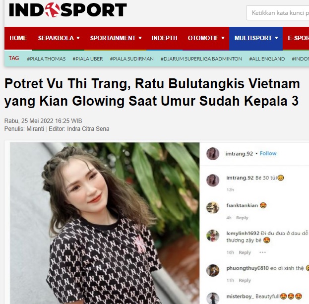 Báo Indonesia ngỡ ngàng, ca ngợi VĐV Việt Nam “đẹp như thôi miên người hâm mộ” - Ảnh 1.