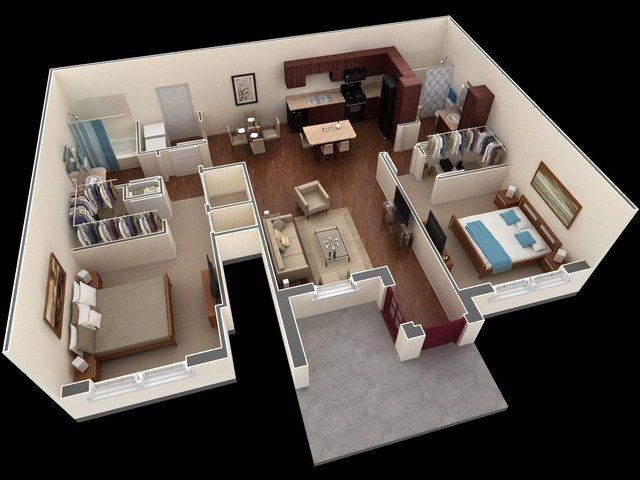Cách bố trí khoa học cho 4 loại căn hộ 2 phòng ngủ điển hình - Ảnh 3.