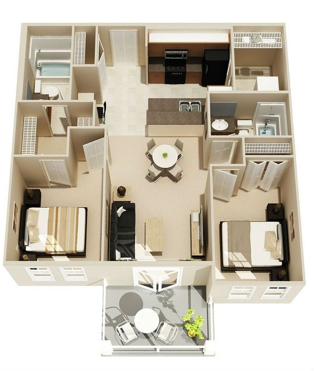 Cách bố trí khoa học cho 4 loại căn hộ 2 phòng ngủ điển hình - Ảnh 4.