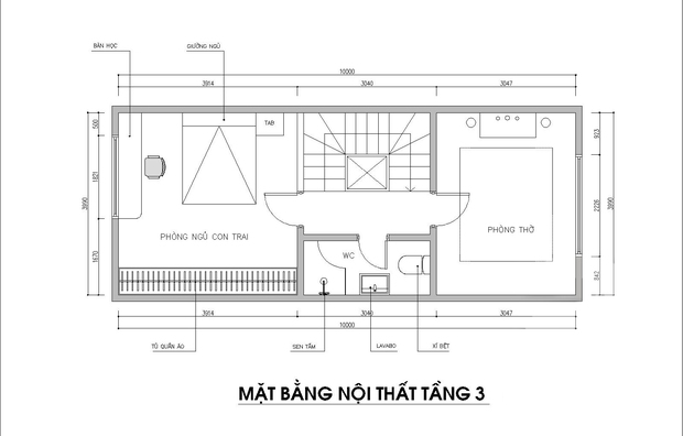 The 3-storey tube house was consulted by the architect with a cost of only 117 million VND - Photo 3.