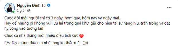 Đình Tú Thương ngày nắng về đính chính khi đăng ảnh nắm tay ai đó hậu chia tay bạn gái - Ảnh 1.