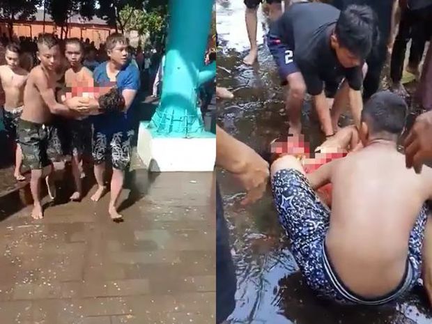 Video: Cầu trượt trong công viên nước bất ngờ đổ sập, 16 người chơi rơi thẳng xuống từ độ cao 10m, thương vong nặng nề - Ảnh 4.