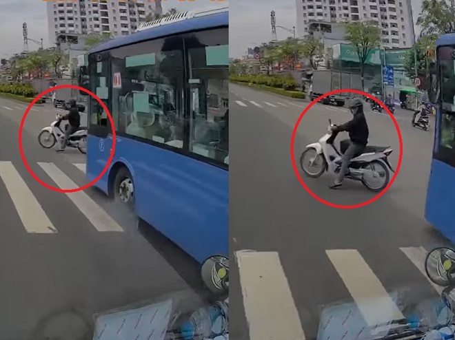 Stop the bus driver's flash reflexes when he meets a motorbike - Photo 2.