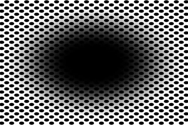 This optical illusion makes 86% of people look at it like falling into a black hole - Photo 1.