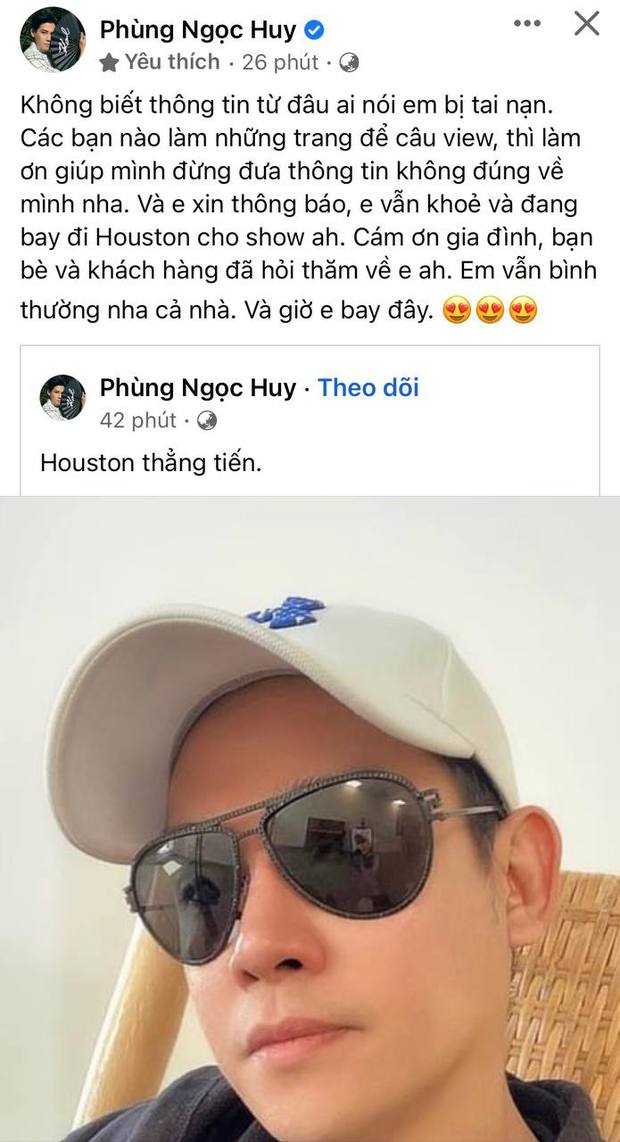 Phùng Ngọc Huy lên tiếng trước thông tin bị tai nạn, nói rõ tình hình hiện tại - Ảnh 1.