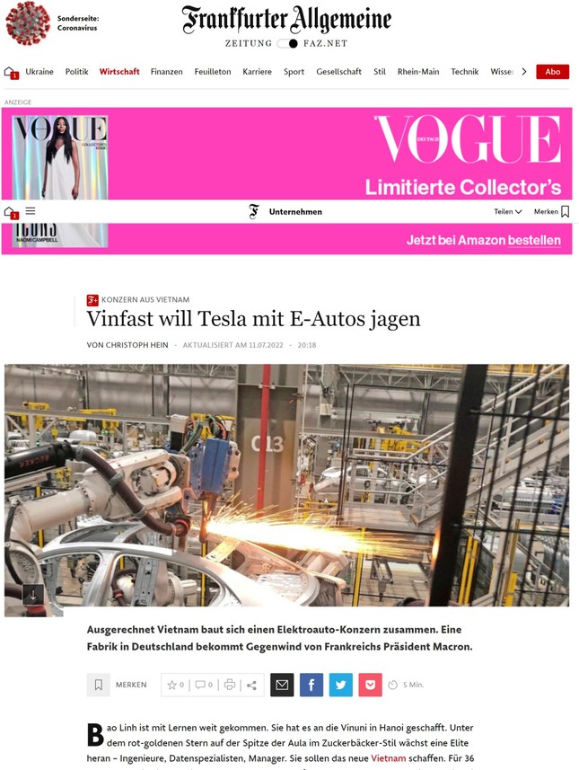  Nhật báo Đức: VinFast muốn chạy đua cùng Tesla  - Ảnh 2.