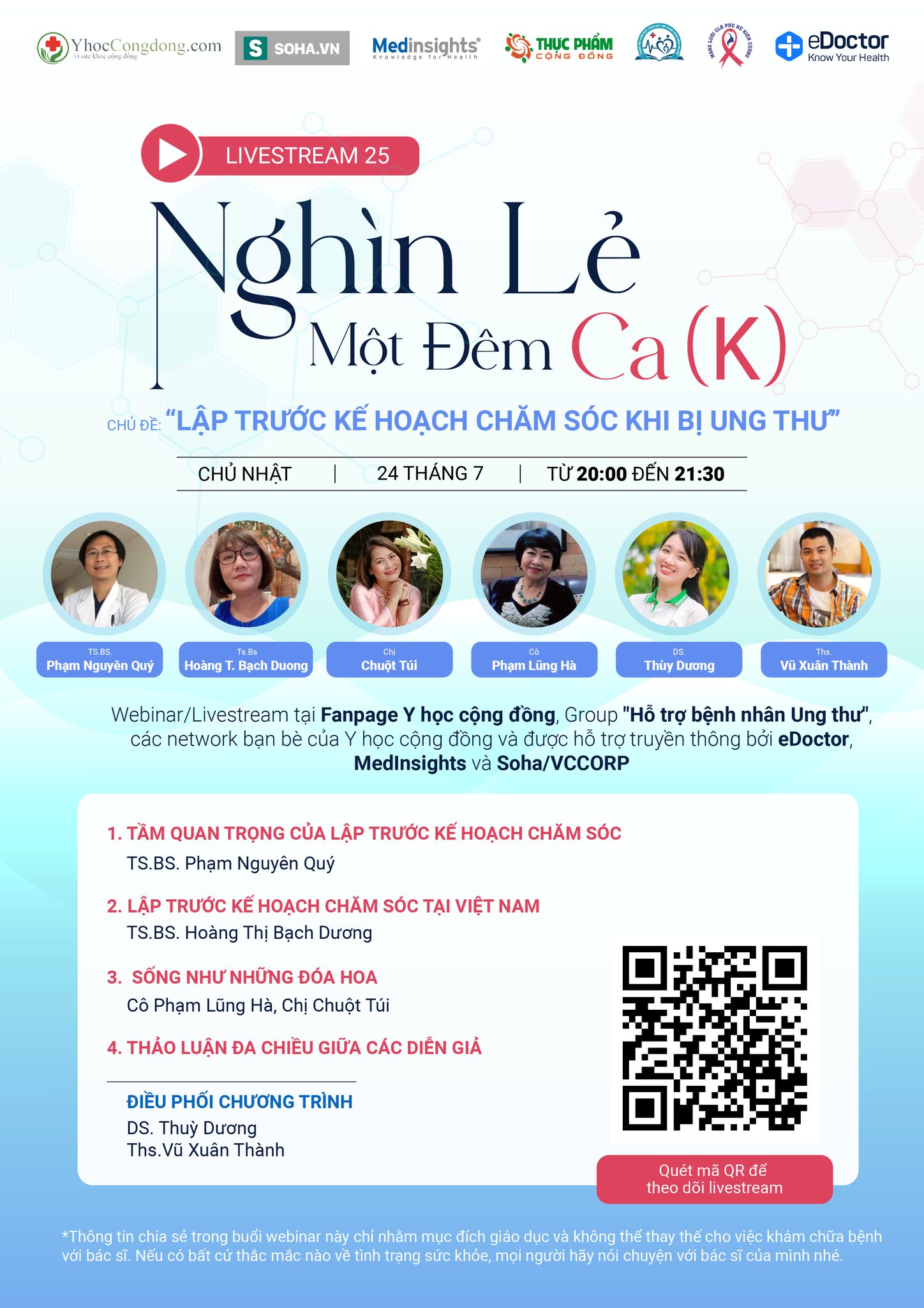 Livestream Nghìn lẻ một đêm K lần 25: Lập trước Kế hoạch Chăm sóc khi bị ung thư - Ảnh 1.