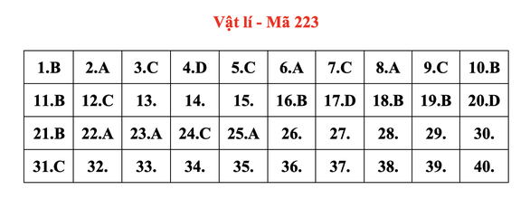 Gợi ý đáp án môn Vật lý, Hoá học thi tốt nghiệp THPT năm 2022 - Ảnh 2.