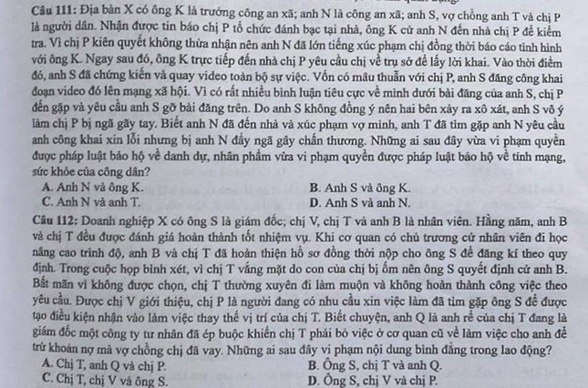 Câu hỏi trong đề thi môn Giáo dục Công dân khiến thí sinh phải thốt lên: Quá nhiều drama - Ảnh 1.