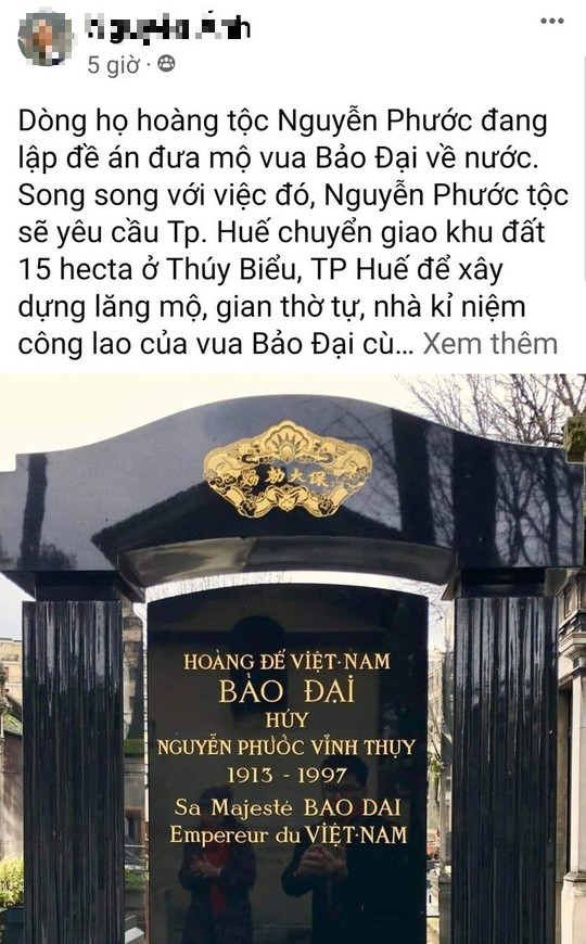 Thực hư đề xuất đưa mộ vua Bảo Đại về nước - Ảnh 2.