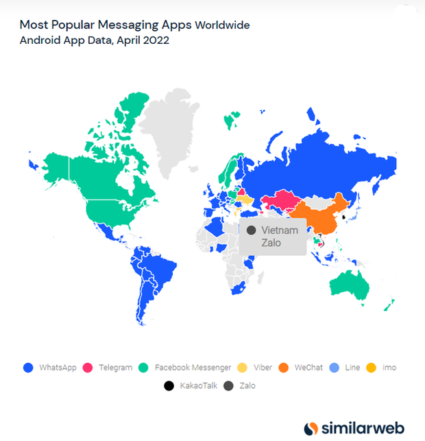 Ứng dụng nhắn tin nào được yêu thích nhất tại từng quốc gia trên thế giới - có thu phí không? - Ảnh 1.