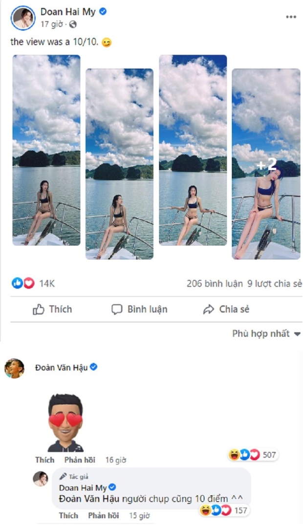  Bạn gái Đoàn Văn Hậu diện bikini thả dáng trên du thuyền - Ảnh 1.