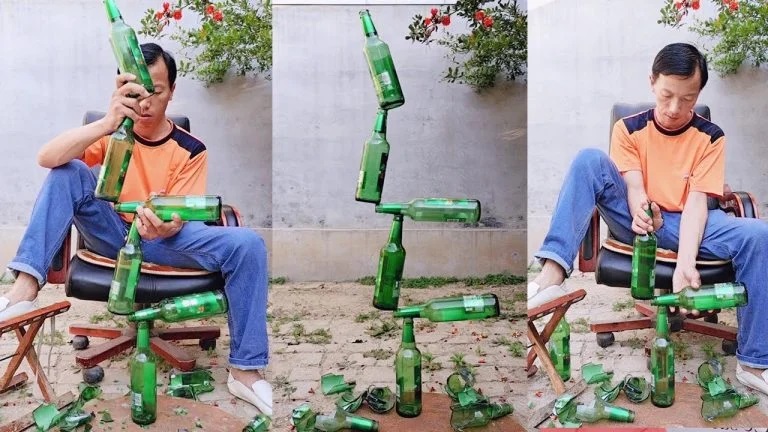 Người đàn ông Trung Quốc nổi tiếng với tài cân bằng đồ vật đáng kinh ngạc