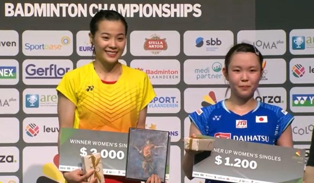 Nguyễn Thùy Linh vô địch giải cầu lông quốc tế Bỉ với thành tích hoàn hảo - Ảnh 1.