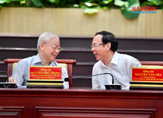 Tổng Bí thư Nguyễn Phú Trọng thăm và làm việc với Thành ủy TPHCM - Ảnh 5.