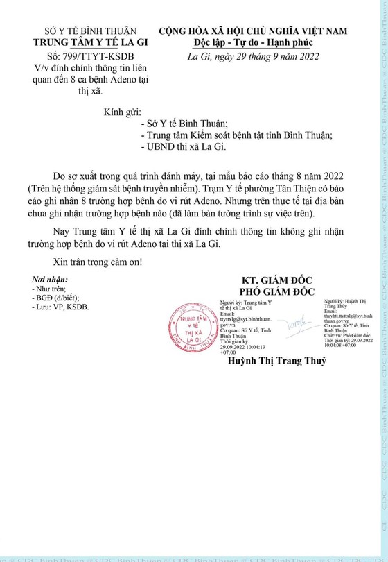 Bình Thuận bác bỏ thông tin có 8 ca mắc virus Adeno - Ảnh 1.