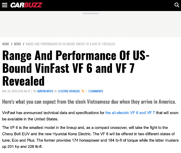 Xe VinFast VF 6, VF 7 nhận nhiều lời khen của truyền thông quốc tế tại CES 2023 - Ảnh 3.