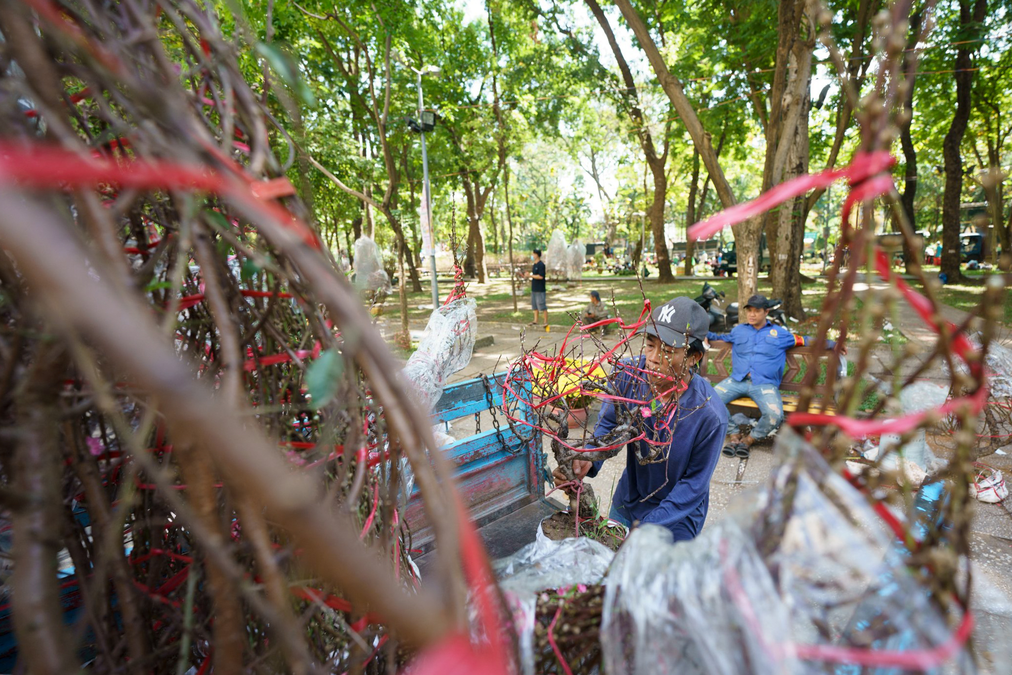 Chiều 30 Tết, hạ giá rẻ bèo vẫn không có người mua, tiểu thương bỏ thêm tiền chở hoa về - Ảnh 9.