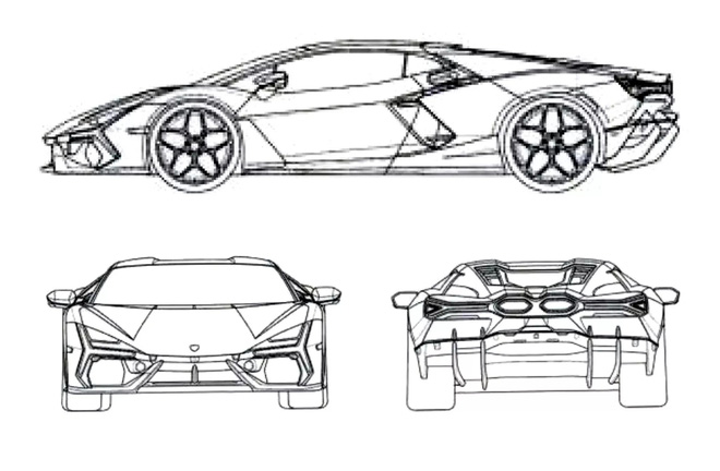 Lộ thiết kế chính thức của hậu duệ Lamborghini Aventador:  Điểm nhấn là cặp ống xả khổng lồ - Ảnh 1.