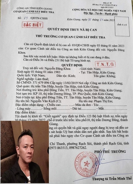 Phú Quốc: Truy nã đặc biệt đối tượng Nguyễn Đăng Khoa - Ảnh 1.
