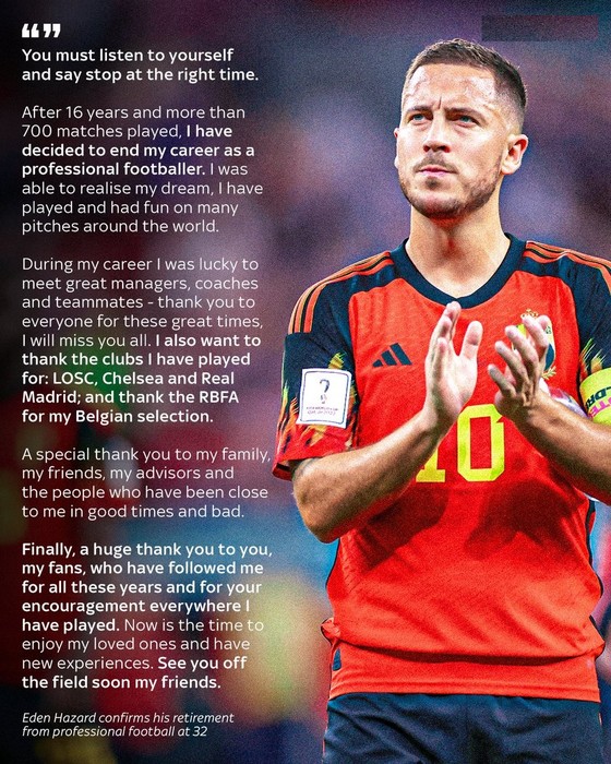 Mbappé và các cựu sao Chelsea nói lời chia tay Eden Hazard