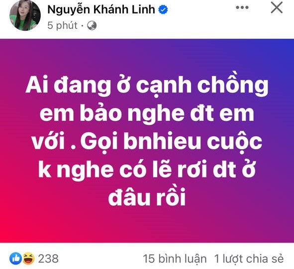 Vợ Bùi Tiến Dũng lên mạng tìm chồng, dân mạng chung câu hỏi: Chị lại bị hack Facebook? - Ảnh 1.