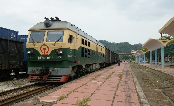 Tàu hàng liên vận quốc tế tại ga Đồng Đăng, Lạng Sơn (Ảnh: Báo Giao thông)