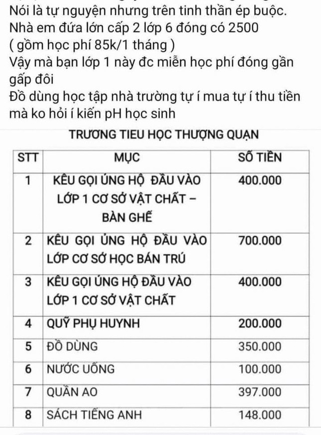 Bị tố lạm thu, trường nói mới đang lấy ý kiến phụ huynh - Ảnh 2.