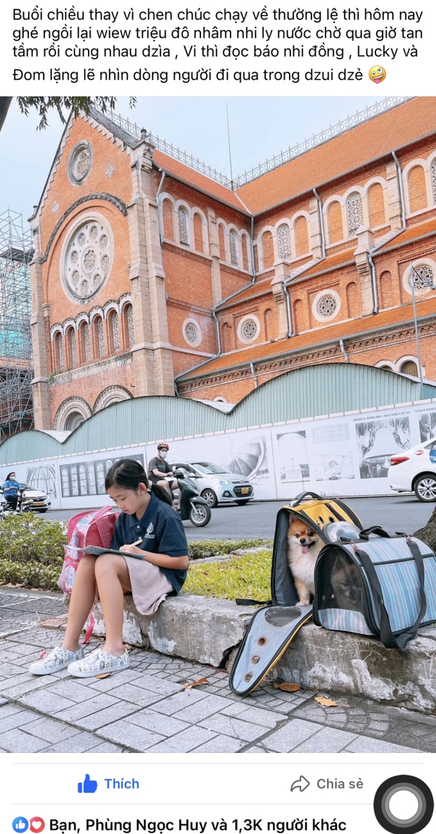 Ph&ugrave;ng Ngọc Huy phản ứng sao khi nh&igrave;n thấy h&igrave;nh ảnh con g&aacute;i Lavie đọc b&aacute;o b&ecirc;n vệ đường? - Ảnh 1.