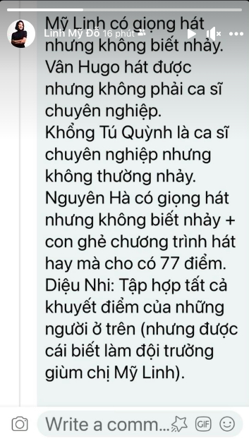 Diva Mỹ Linh chia sẻ bình luận chê các thành viên trong đội, một chị đẹp còn bị gọi là “con ghẻ? - Ảnh 1.