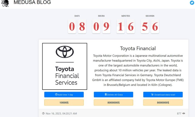 Toyota bị tấn công an ninh mạng, đối mặt số tiền chuộc hàng triệu USD - Ảnh 1.