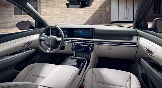 Hyundai Tucson 2025 ra mắt: Nội thất thay mới, 2 màn cong, cần số gạt như Mercedes - Ảnh 2.